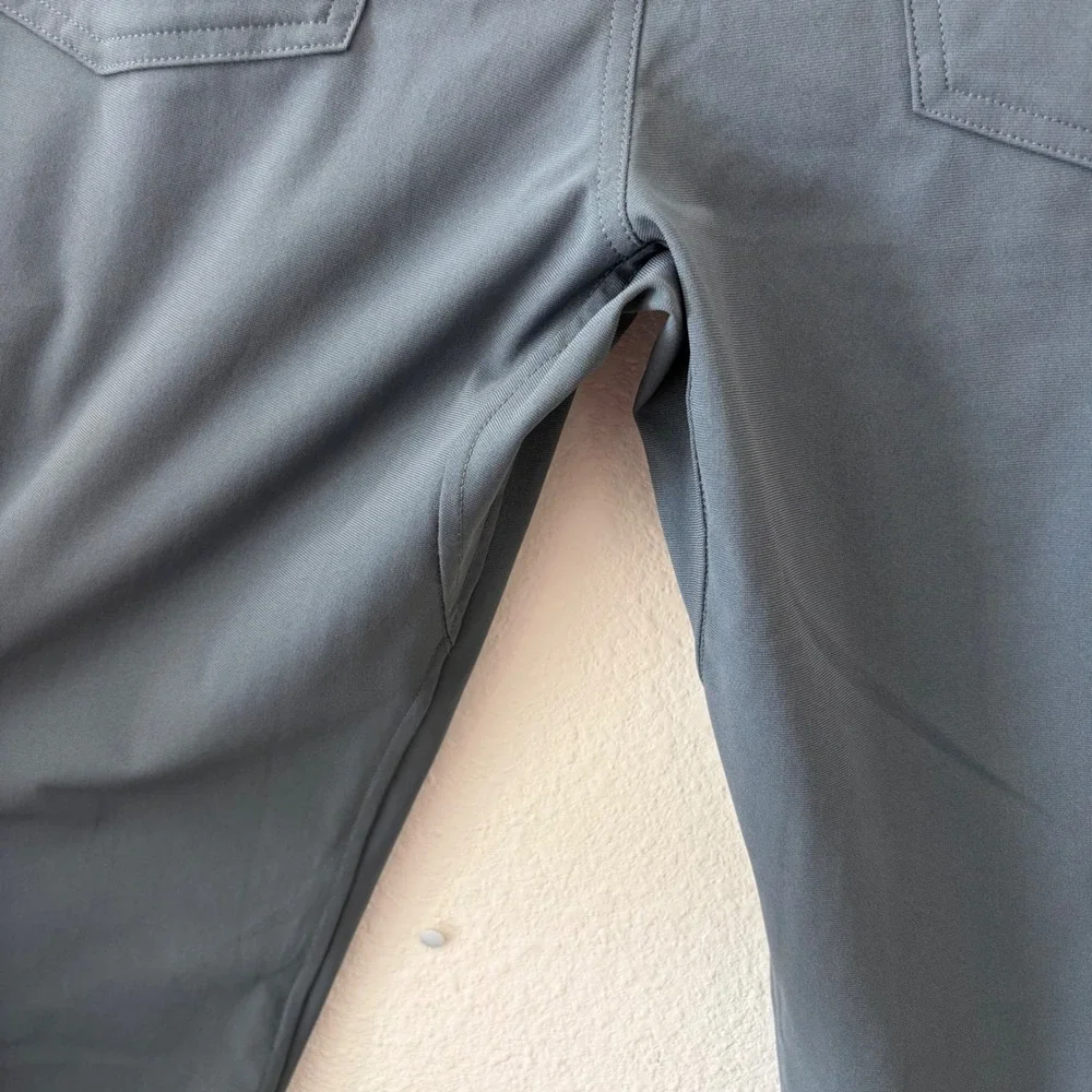 Lululemon ABC Pants 5 Pocket Warpstreme Men 32 Grey Tapered Tech Trouser Golf